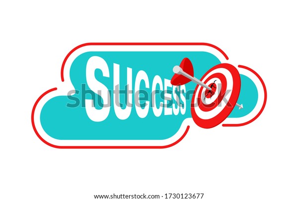 Success illustration- business strategy and\
targeting success - bull`s eye hit in archery, target and flying\
arrows - vector banner\
element