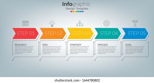 Success infographic template with arrow and steps