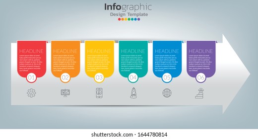 Success infographic template with arrow and steps