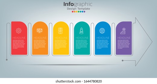 Success infographic template with arrow and steps