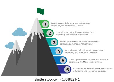 Success infographics, Leadership concept with six steps