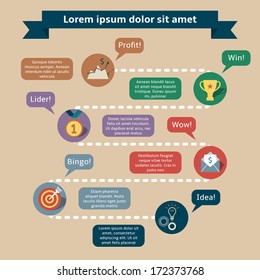 Success infographics template for project initiation planning execution and delivery vector illustration