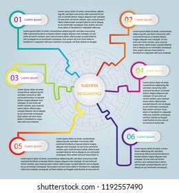 Success infographics template,Business data visualization,diagram with steps,Vector business template for presentation. Creative concept for infographic,Win and maze style,Vector business template.