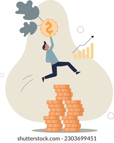 Success investing, growing wealth or being rich from pension or mutual fund, stock market return, money or financial success concept.flat vector illustration.