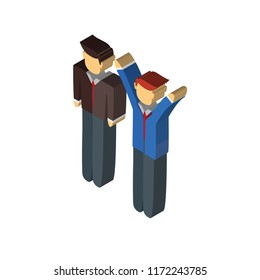 Success isometric left top view 3D icon