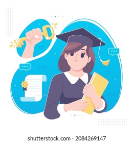fondo de ilustración de clave de éxito