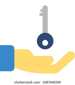 
Success key flat icon, motivation
