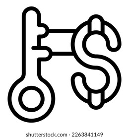 vector de contorno de icono de clave de éxito. Marque la lista. Conclusión principal