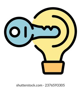 Success key icon outline vector. Critical cost. Client battle color flat