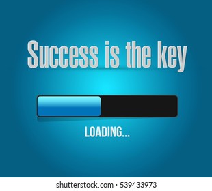 Success is the key loading bar sign concept illustration design graphic