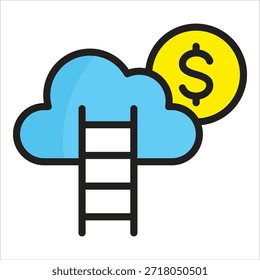 Elemento de icono de escalera de éxito para el diseño