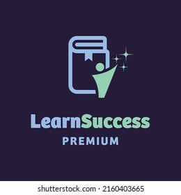 Success with learn logo design vector graphic symbol icon sign illustration creative idea
