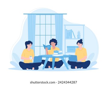 Success and learning together trending concept flat illustration