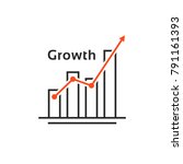 success like simple thin line growth logo. concept of grow up your capital or analysis prediction algorithm. contour flat style trend increment logotype graphic art design isolated on white background