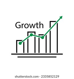 éxito como el logotipo de crecimiento de línea delgada simple. concepto de crecer su algoritmo de predicción de capital o análisis. contorno estilo plano tendencia aumento logotipo diseño de arte gráfico aislado en fondo blanco