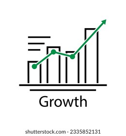 éxito como el logotipo de crecimiento de línea delgada simple. concepto de crecer su algoritmo de predicción de capital o análisis. contorno estilo plano tendencia aumento logotipo diseño de arte gráfico aislado en fondo blanco