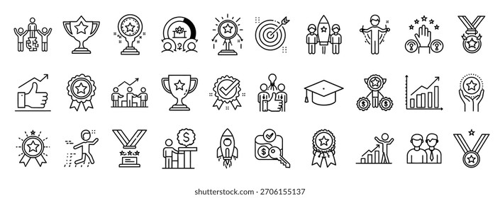 Ilustración vectorial de iconos de arte de línea de éxito