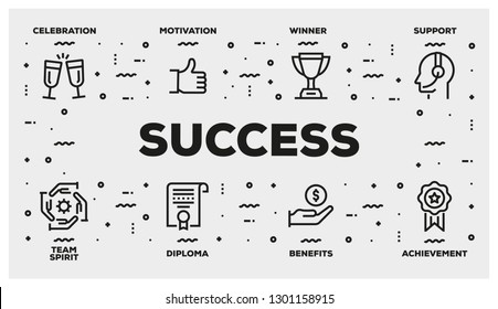SUCCESS LINE ICON SET