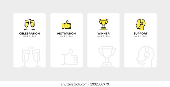SUCCESS LINE ICON SET