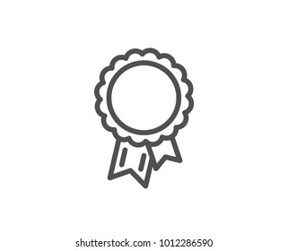 Success line icon. Winner medal sign. Award reward symbol. Glory or Honor. Quality design element. Editable stroke. Vector