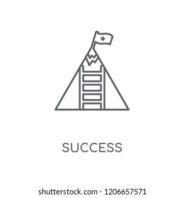Success linear icon. Success concept stroke symbol design. Thin graphic elements vector illustration, outline pattern on a white background, eps 10.