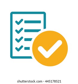 success list, schedule blank icon flat color on white background