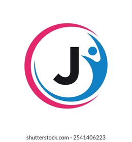 Success Logo combine with letter J vector template