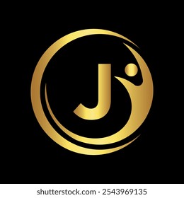 Success Logo combine with letter J vector template