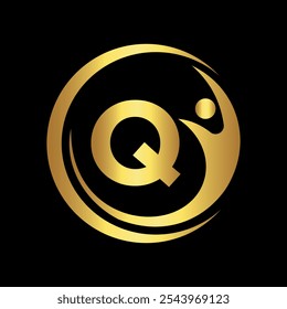 Success Logo combine with letter Q vector template