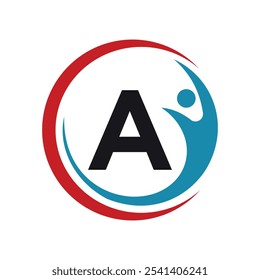 Erfolgs-Logo kombiniert mit Buchstabe A-Vektorvorlage