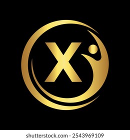 Success Logo combine with letter X vector template