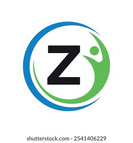 Logotipo de éxito combinado con la letra Z Vector Plantilla