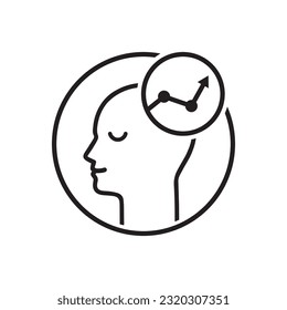 success logo like thin line human head. stroke trend modern lineart opportunity logotype graphic monoline art design isolated on white background. concept of thoughts about startup or brainstorming