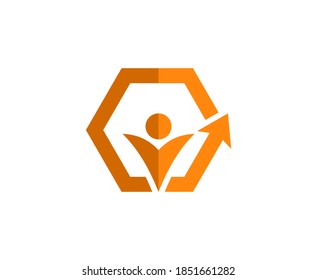Success logo person arrow vector 
