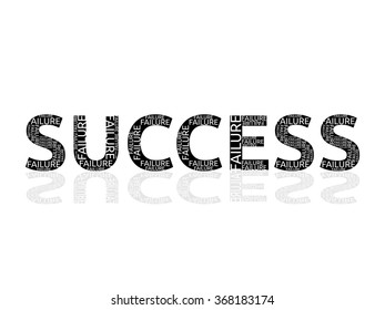 Success made of failures. Black and white. Goal, purpose, confidence concept. EPS 8 vector illustration, no transparency