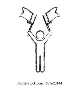 Success man pictogram