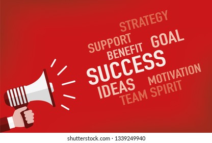 Success And Megaphone Concept
