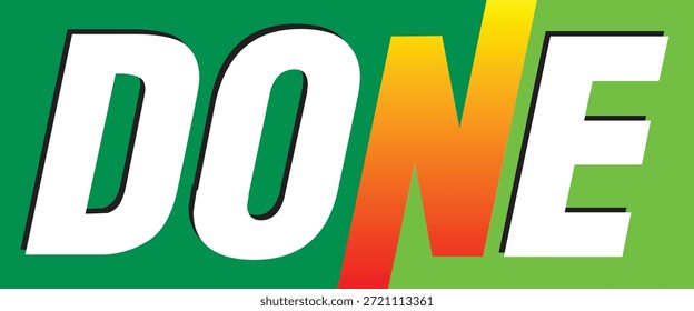 Success message banner design completed task typography graphic element