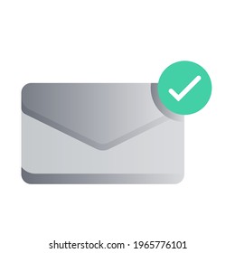 Success message with envelope vector illustration gradient