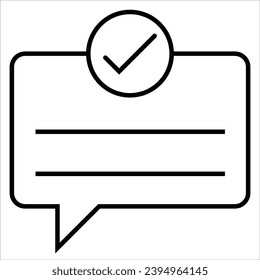 Erfolgsmeldung, einfache Umfrage-Symbol, Vektorgrafik