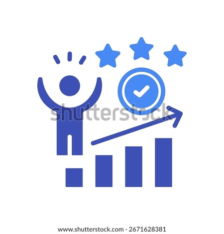 Success Metrics Icon Mixed Vector Illustration