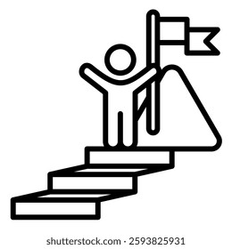 Success Milestone icon line vector illustration