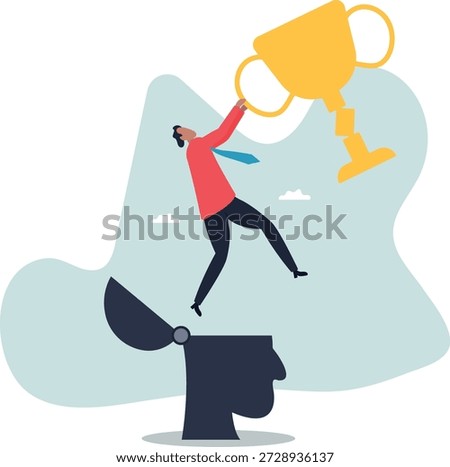 Success mindset, positive attitude to succeed, motivation or optimistic for self development,about a man and his life.