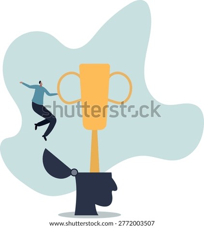 Success mindset, positive attitude to succeed, motivation or optimistic for self development,human life and situation.