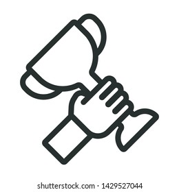 success - minimal line web icon. simple vector illustration. concept for infographic, website or app.