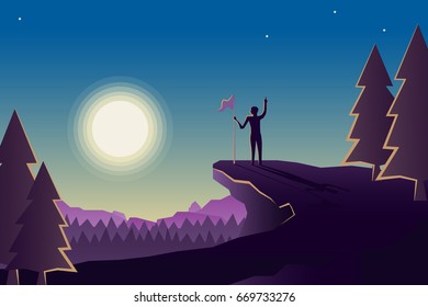 success or mission complete vector concept