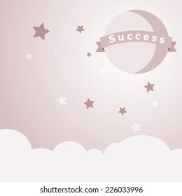 Success  moon with cloud and sky, vision and success business concept . Vector EPS 10. 