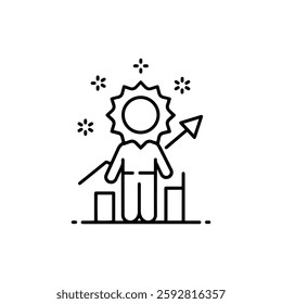 Success Motivation Icon – Minimal Flat Design Representing Achievement and Inspiration
