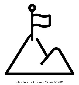 Success mountain icon. Outline success mountain vector icon for web design isolated on white background