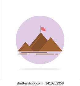 Success, Mountain, Peak, Flag,  Abstract Circle Background Flat color Icon